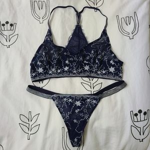 NWT Free People Embroidered Bralette & Thong Set